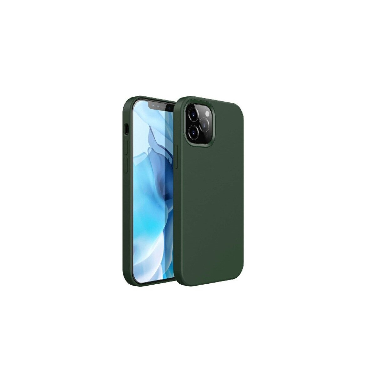 Husa din silicon soft pentru iPhone 12 Pro, carcasa spate, Verde inchis