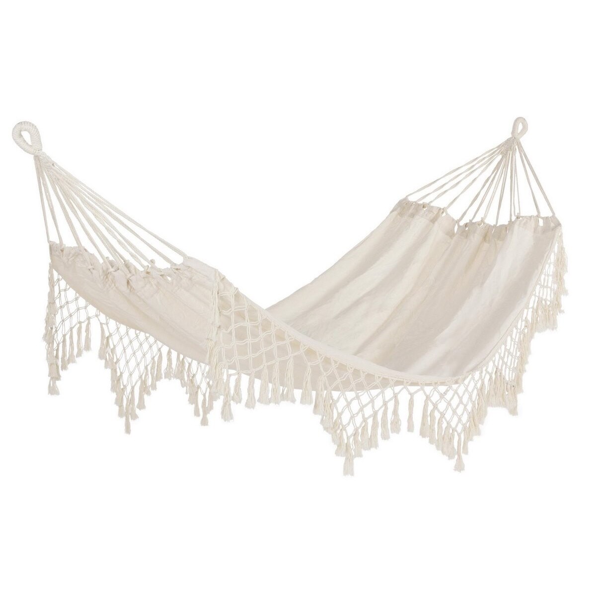 Hamac suspendabil din bumbac crem Kauana 200 cm x 100 cm