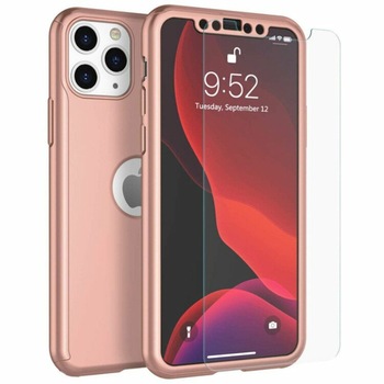 Husa 360 GKK Full Cover cu folie de sticla pentru iPhone 11 Pro Roz - Rose Gold Husa 360 GKK Full Cover cu folie de sticla pentru iPhone 11 Pro Roz - Rose Gold