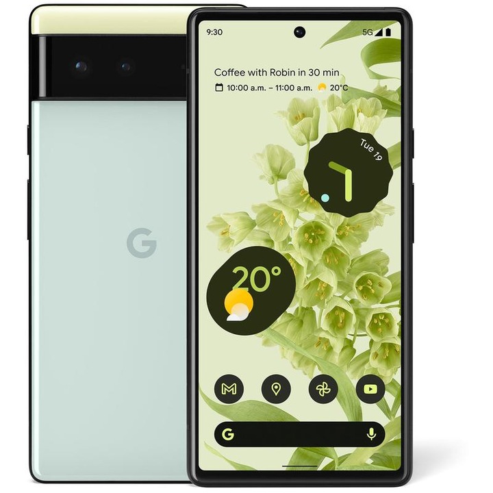 Мобилен телефон Google Pixel 6, 128GB, 8GB RAM, 5G, Sorta Seafoam