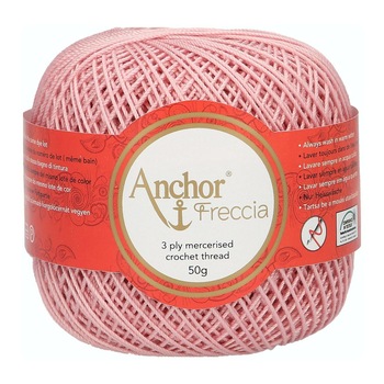 Fir de crosetat, Anchor Freccia 6, 100% bumbac, grosime fir nr 2 Fine, lungime 175 m, 50 g, roz 00968 Fir de crosetat, Anchor Freccia 6, 100% bumbac, grosime fir nr 2 Fine, lungime 175 m, 50 g, roz 00968