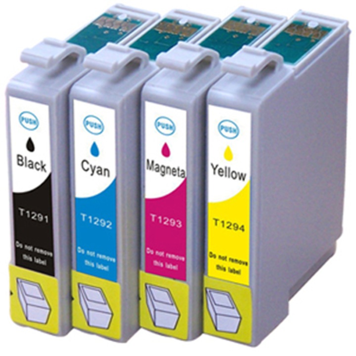 Set 4 Cartuse Compatibile Epson T1291/T1292/T1293/T1294 BK/C/M/Y