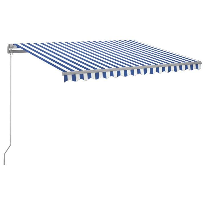 Copertina retractabila manual cu LED vidaXL, albastru si alb 300x250 cm, 17.5 kg