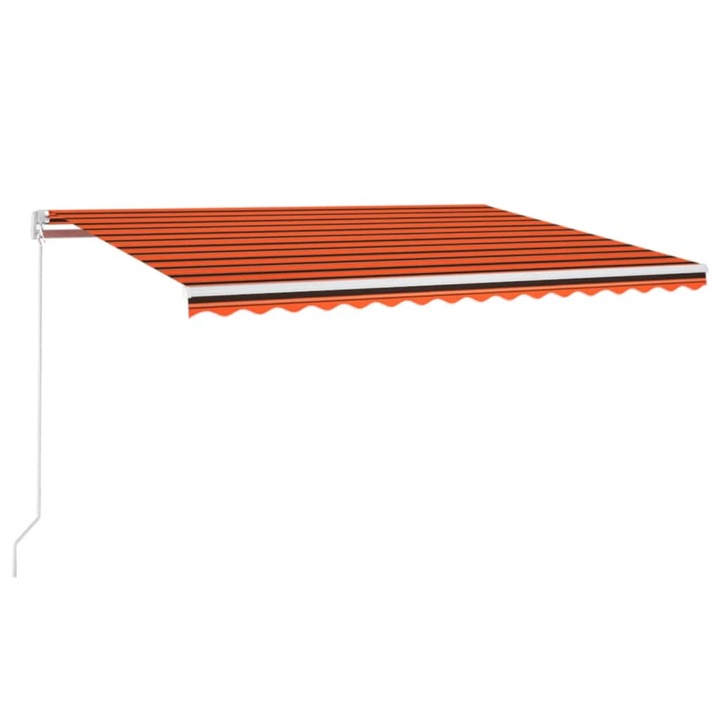 Copertina retractabila manual cu LED vidaXL, portocaliu&maro 450x300 cm, 28.8 kg