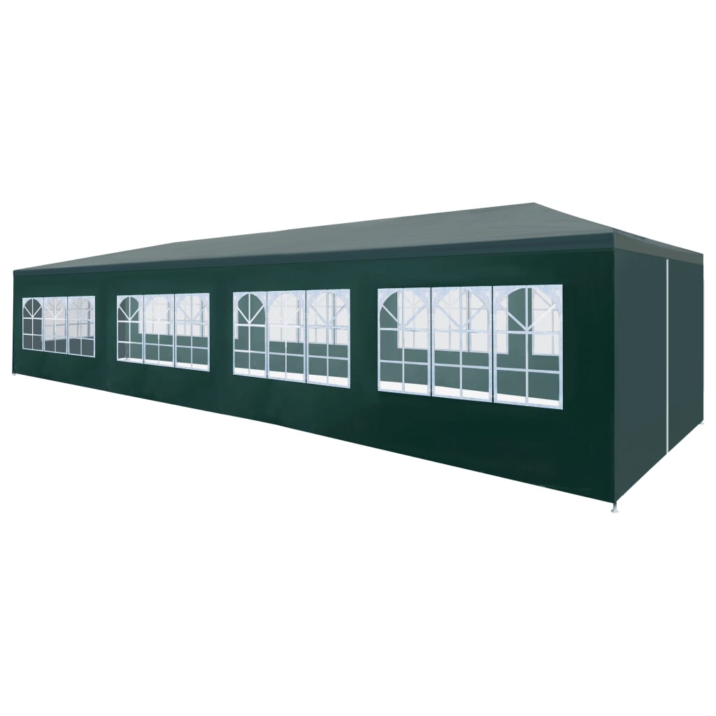 Pavilion de petrecere cu usa cu fermoar vidaXL, Polietilena, 300 x 1200 cm, Verde