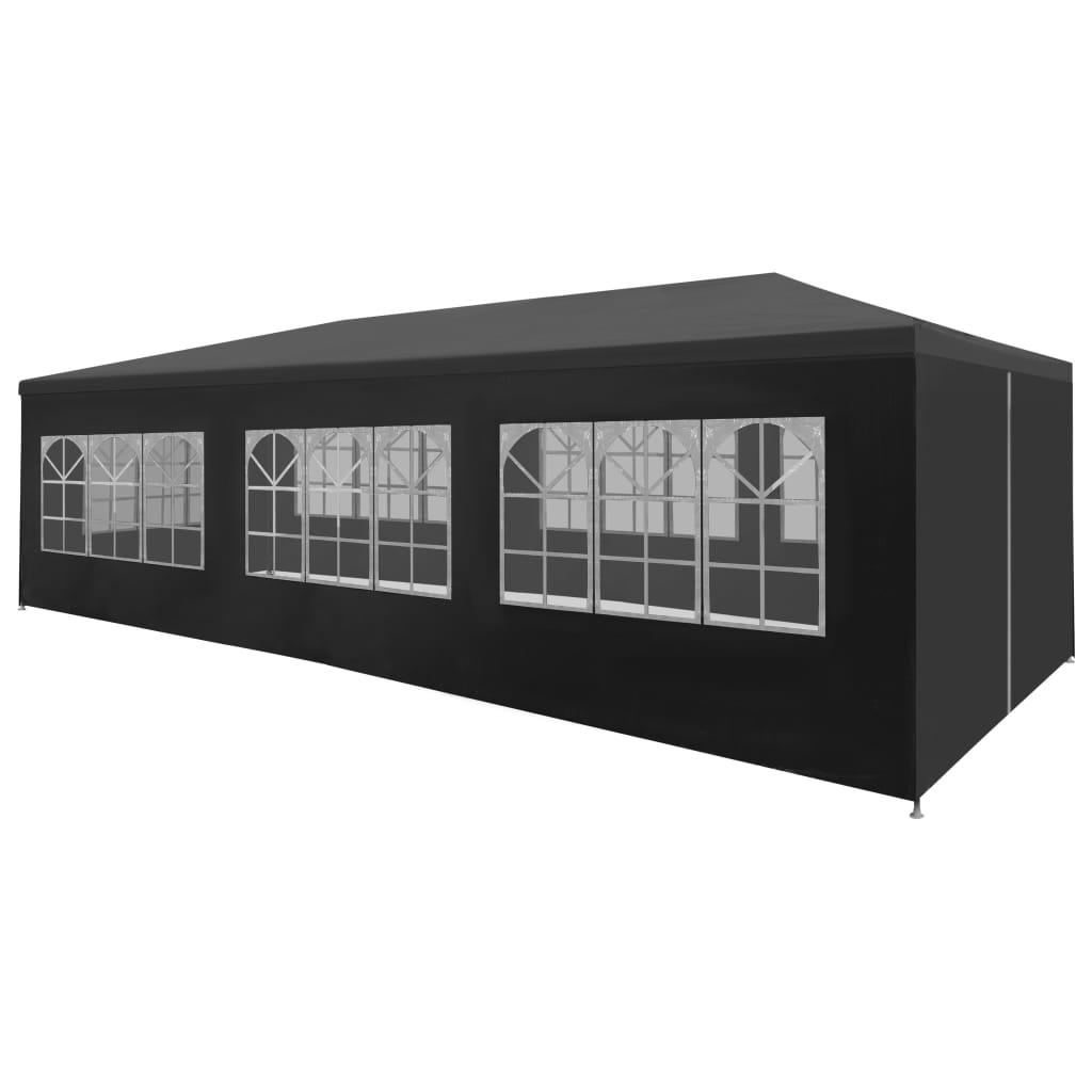 Pavilion de petrecere cu usa cu fermoar vidaXL, Polietilena, 300 x 900 cm, Antracit