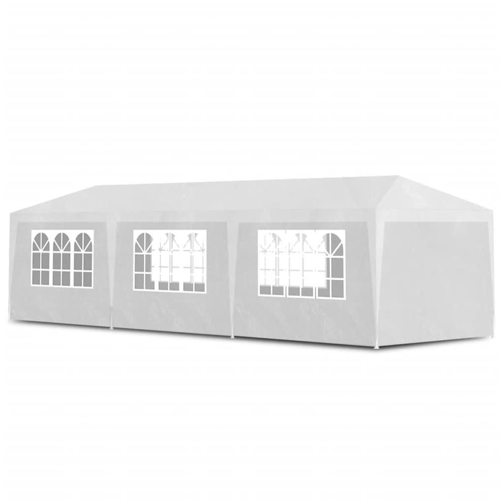 Pavilion de petrecere cu panouri laterale vidaXL, Tesatura, 300 x 900 cm, Alb
