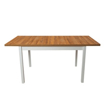 Masa living Max10 BG, alb/sonoma, 120/160x70x78 cm, lemn masiv de fag/pal Masa living Max10 BG, alb/sonoma, 120/160x70x78 cm, lemn masiv de fag/pal