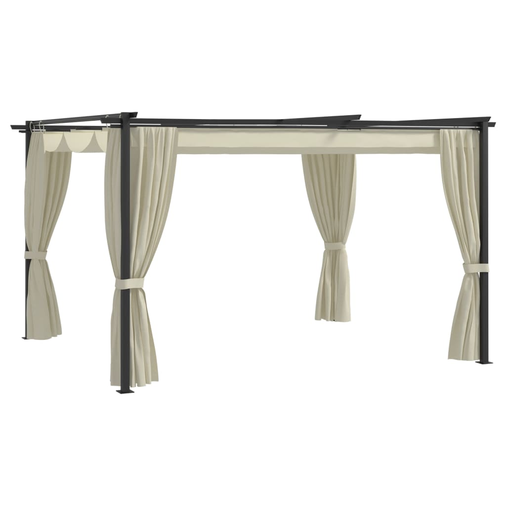Pavilion cu pereti laterali vidaXL, Tesatura, 400 x 300 x 230 cm, Crem