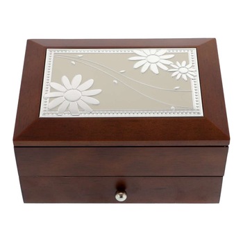 Cutie Bijuterii Maro cu Sertar Margarete 17,5 cm Cutie Bijuterii Maro cu Sertar Margarete 17,5 cm