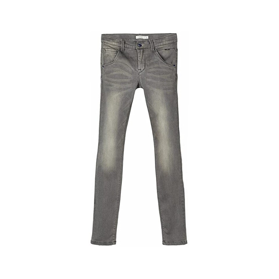 Blugi extra slim baieti Name It, gri, 146 cm, 11 ani