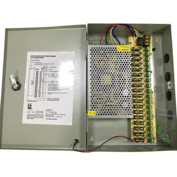 Sursa alimentare in cutie metalica 18 iesiri partajate si cheie 12v 20A Sursa alimentare in cutie metalica 18 iesiri partajate si cheie 12v 20A