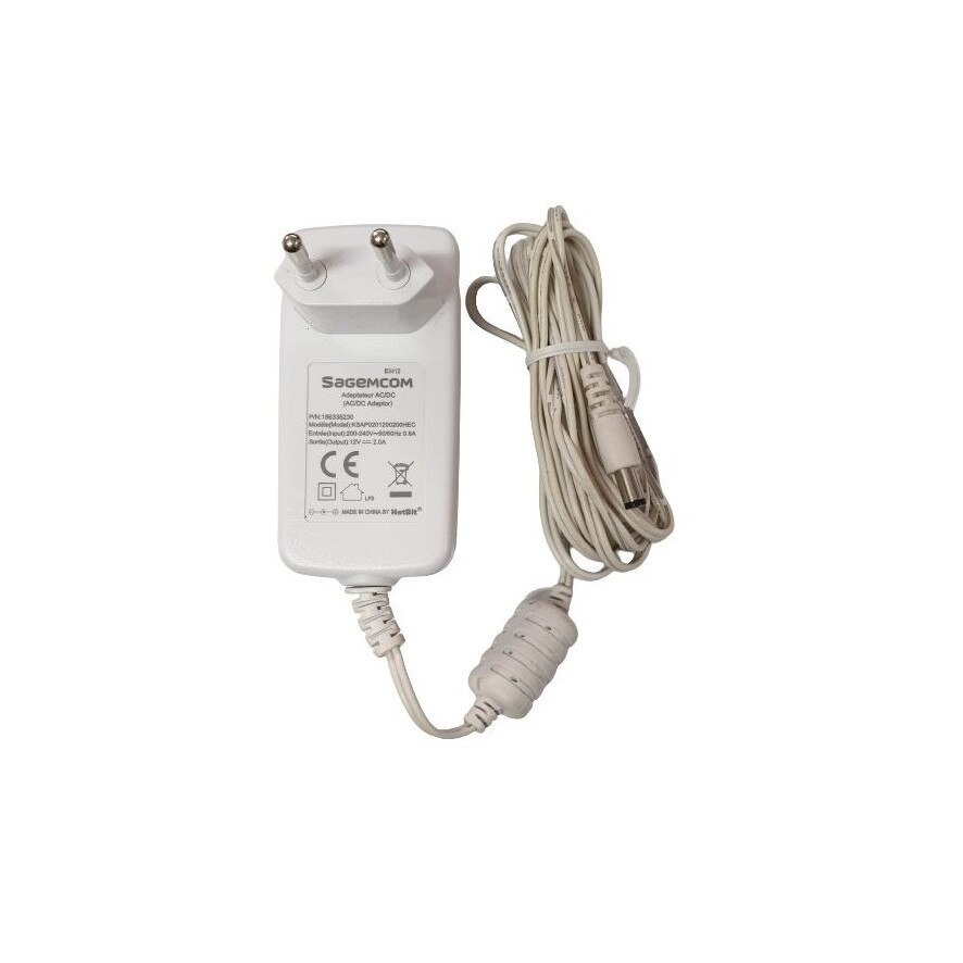 Sursa de alimentare 12V 2A, mufa 5.5x2.5 mm, carcasa de plastic alb