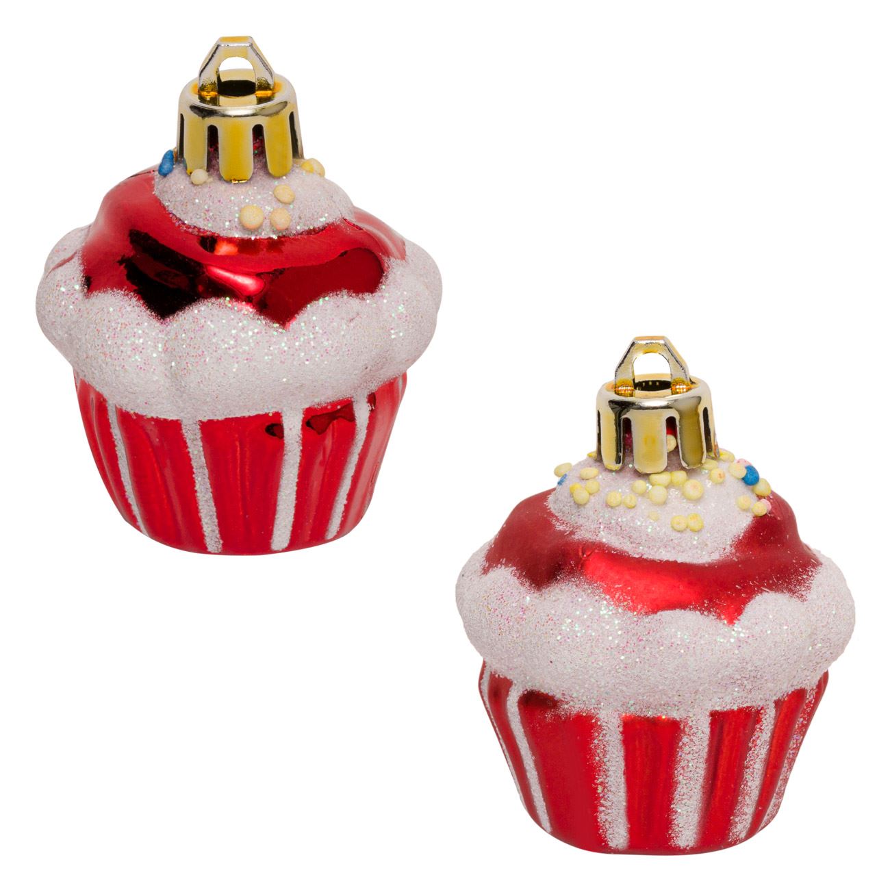 Set globuri briosa, de brad pentru Craciun, Marbest Grand Shop , 6 cm, rosu, 4 buc