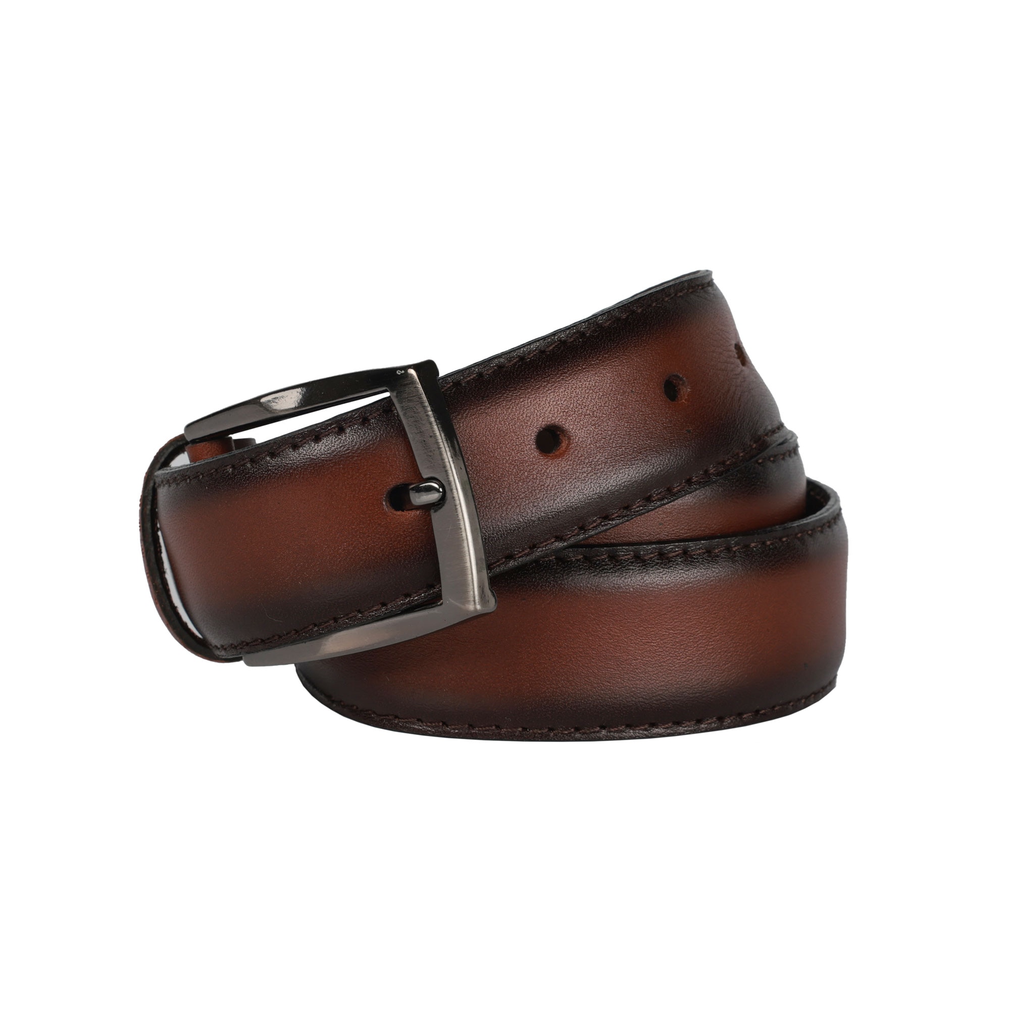 Curea piele barbati,Toro Nero,Design black-coffee,135 cm