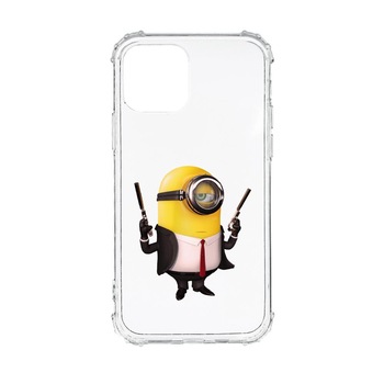 Husa Anti Shock, Compatibila Cu Apple iPhone 13 Mini, Minion Hitman, Silicon Premium, Rezistenta, AS214 Husa Anti Shock, Compatibila Cu Apple iPhone 13 Mini, Minion Hitman, Silicon Premium, Rezistenta, AS214