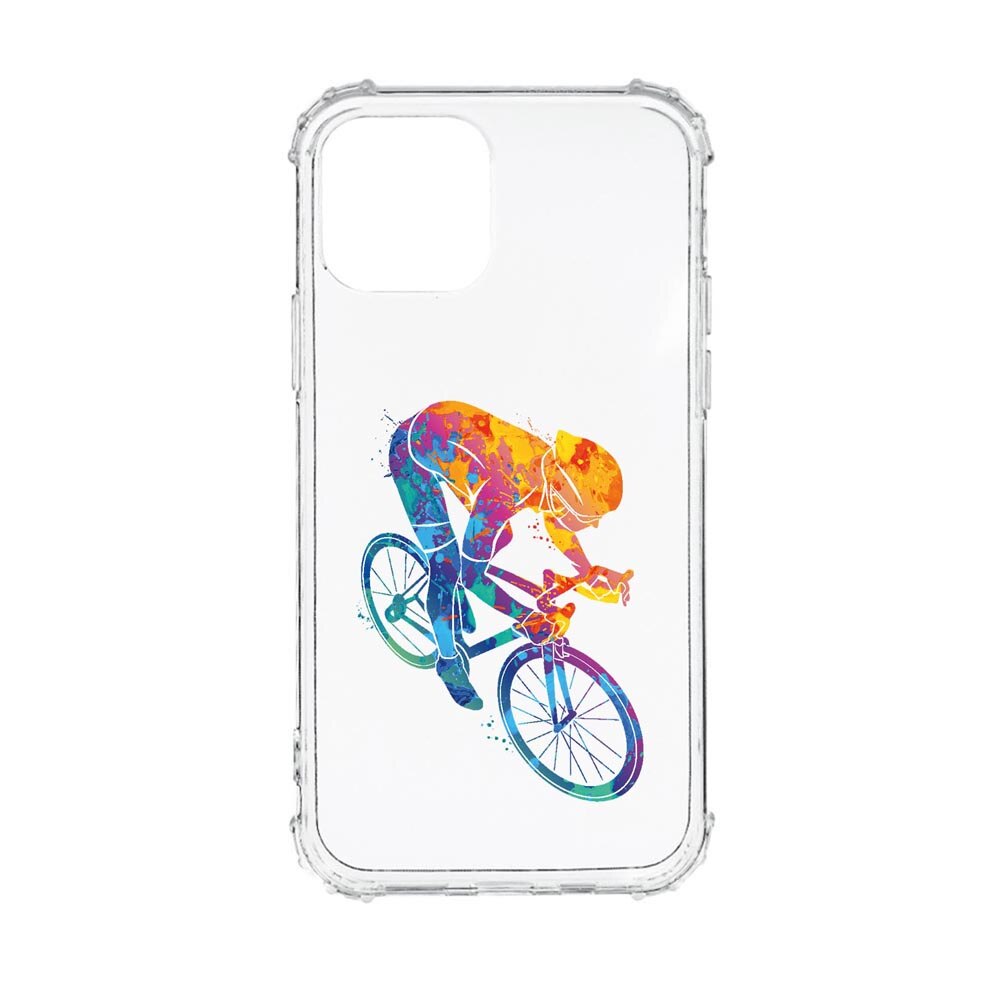 Husa Anti Shock, Compatibila Cu Apple iPhone 13 Pro Max, Cyclist Colorful, Silicon Premium, Rezistenta, AS793