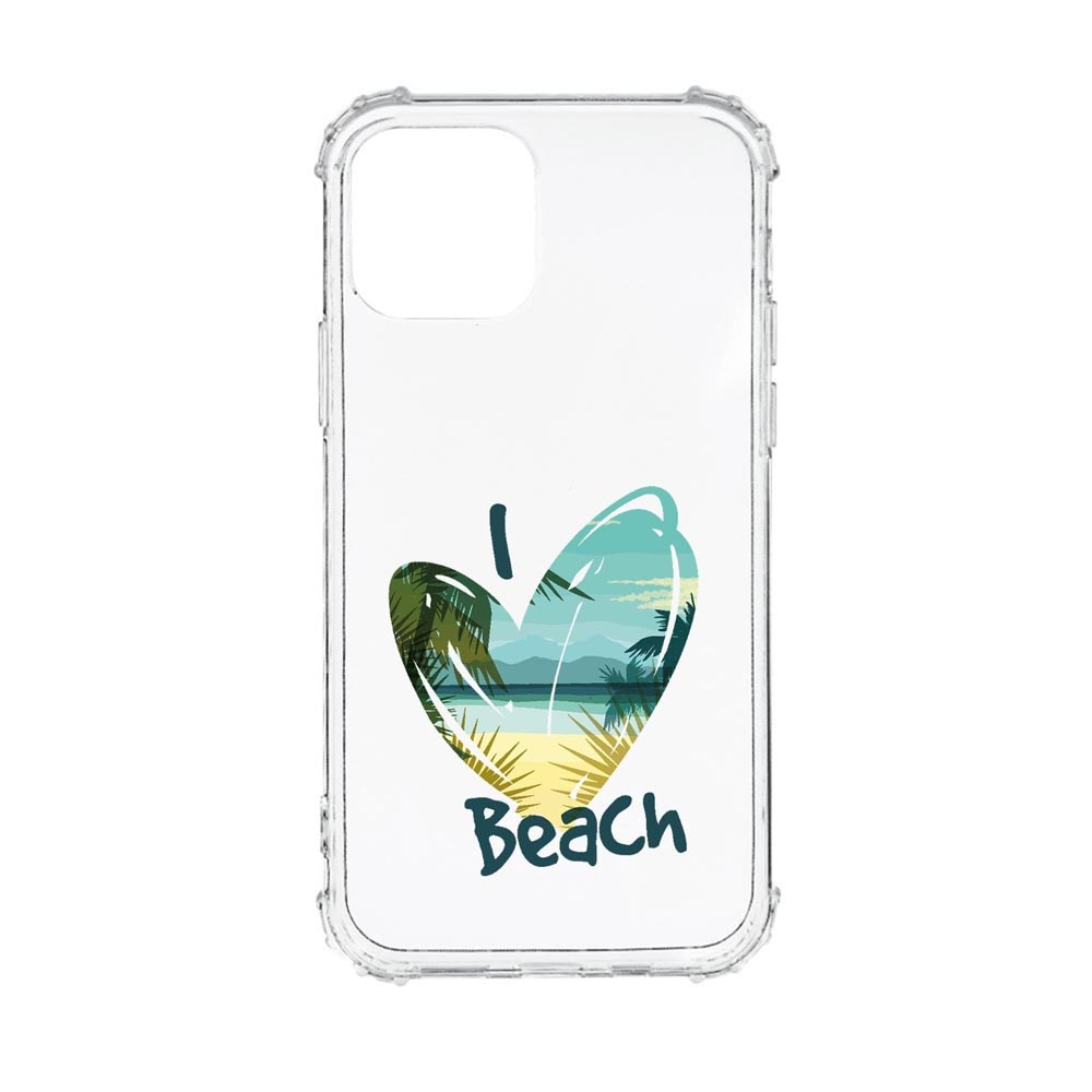 Husa Anti Shock, Compatibila Cu Apple iPhone 13 Pro Max, I Love Beach, Silicon Premium, Rezistenta, AS835