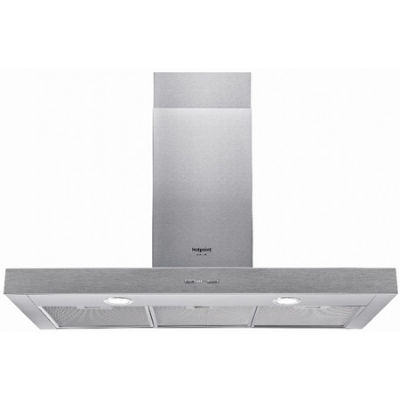 Hota incorporabila decorativa Hotpoint HHBS 9.7F LB IX, Putere de absorbtie 735 mc/h, 3 viteze, 1 motor, 90 cm, Inox