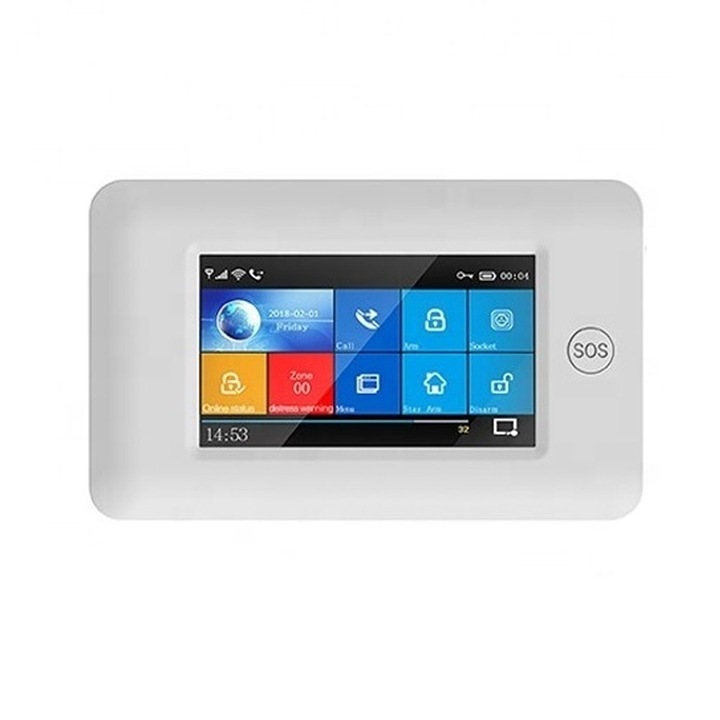 ACJ WiFi és GSM riasztórendszer készlet, érintőképernyő, Alexa és Google Assistant kompatibilis