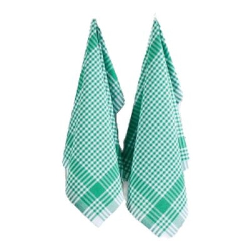 Set fata de masa si prosoape bucatarie, 11 piese, bumbac 100%, Eponj Home, Carouri, Verde