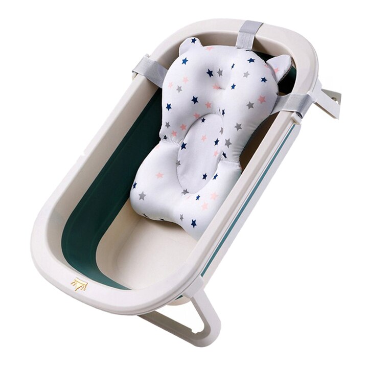 Cada baie pliabila, Primababo, 21x80x50 cm, Alb/Verde