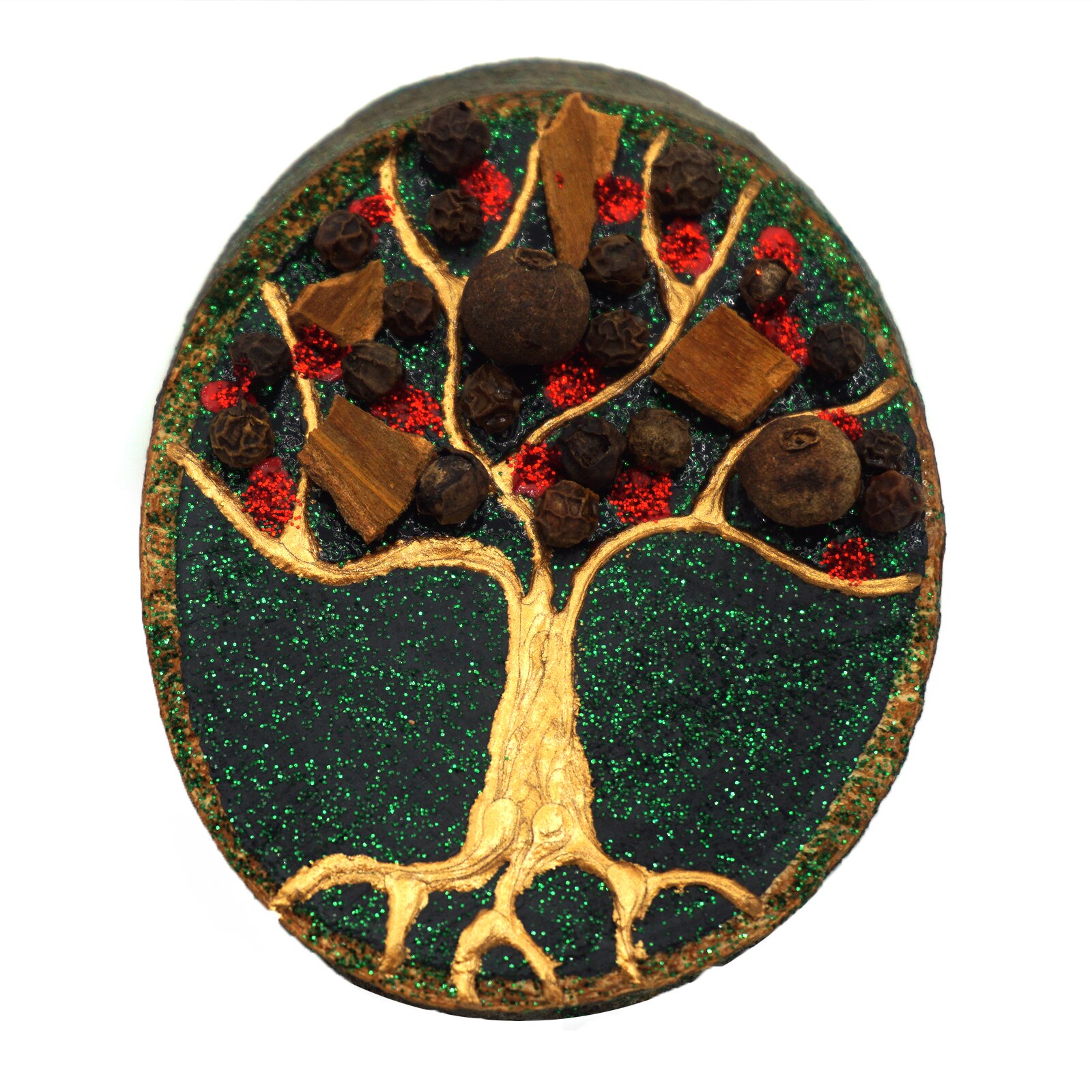 Decoratiune craciun, cadou corporate, parfumat, tip magnet, Regalo - Copacul prosperitatii, 9 cm