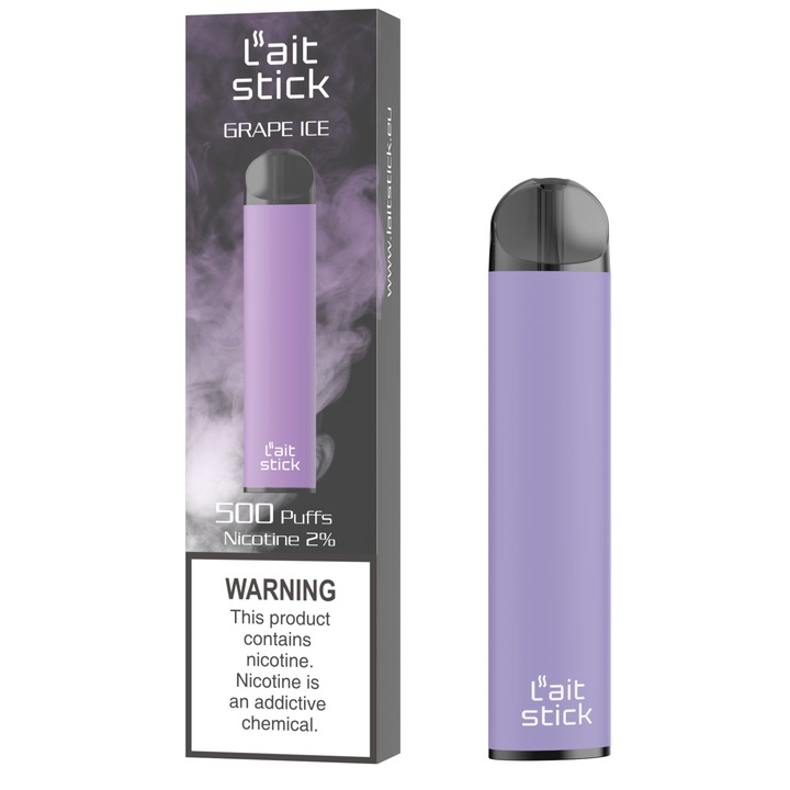 Tigara electronica Lait Stick, tip narghilea, 500 de fumuri, 2% nicotina, aroma placut intensa, Struguri