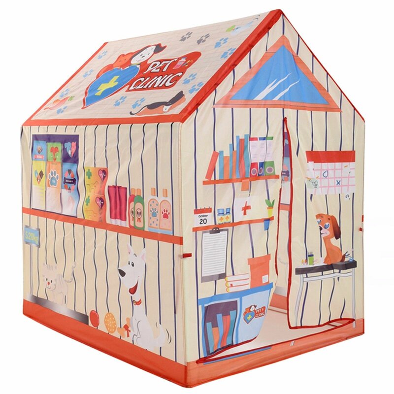Cort pentru copii spital mobil doctor veterinar, pentru interior sau exterior, ATS, 72 x 102 x 95 cm