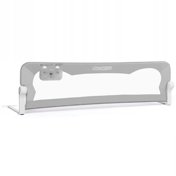 Protectie laterala pat bebe, Ricokids, Metal/Poliester, 150x42x35 cm,Gri Protectie laterala pat bebe, Ricokids, Metal/Poliester, 150x42x35 cm,Gri