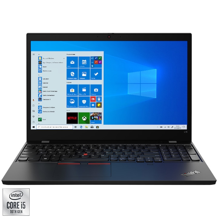 Лаптоп Lenovo ThinkPad L15 Gen 1, Intel® Core™ i5-10210U, 15.6, Full HD, RAM 8GB, 512GB SSD, Intel® UHD Graphics, Windows 10 Pro, Black
