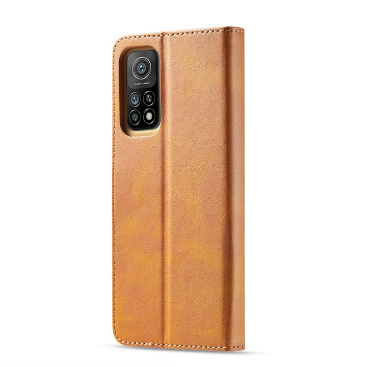 Кожен Кейс LC.IMEEKE за Xiaomi Redmi 10, Светлокафяв