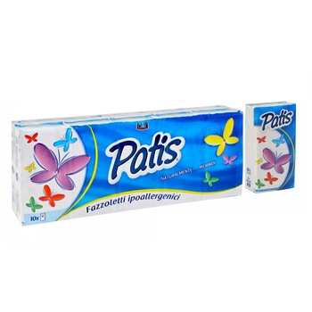 Batiste nazale PATIS, 3 straturi, 10 x 9, 90 buc, 100% celuloza pura Batiste nazale PATIS, 3 straturi, 10 x 9, 90 buc, 100% celuloza pura