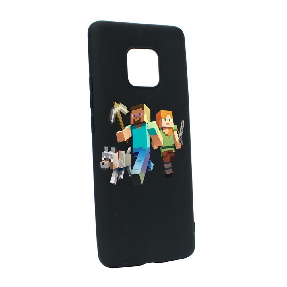 Husa Silicon Compatibila cu Motorola Moto E7 Plus, Minecraft, rezistenta la uzura, anti-alunecare, B730