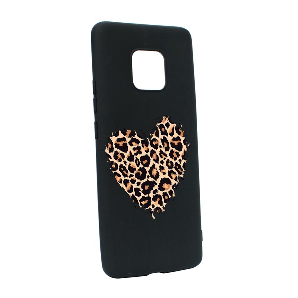 Husa Silicon Compatibila cu Motorola Moto E7 Plus, Leopard Heart, rezistenta la uzura, anti-alunecare, B761