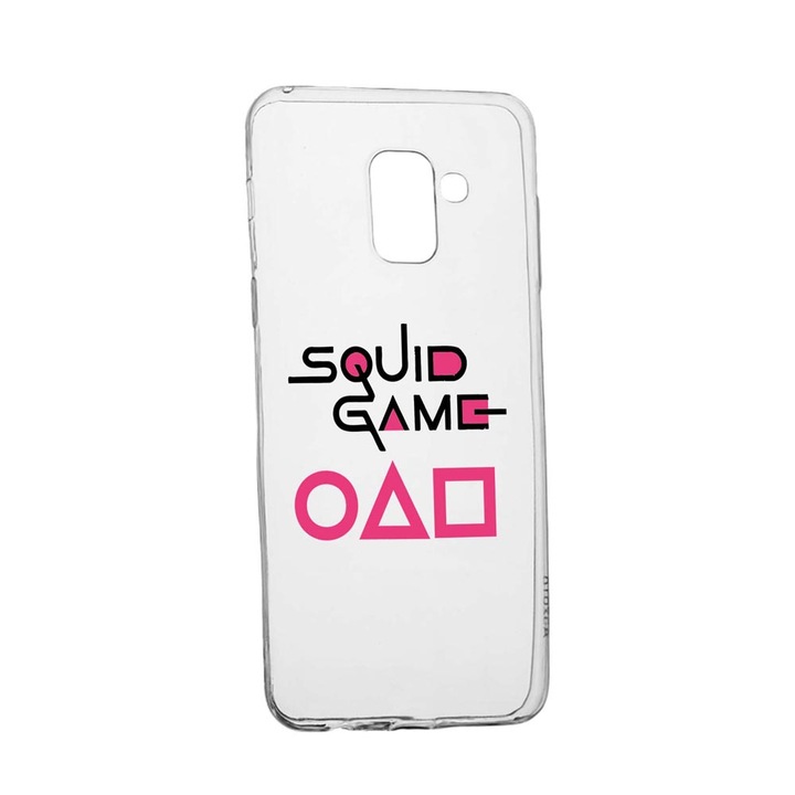 Силиконов калъф, съвместим със Samsung Galaxy A6 Plus / J8 2018, Squid Game - Title, устойчивост на износване, противоплъзгащ се, 847