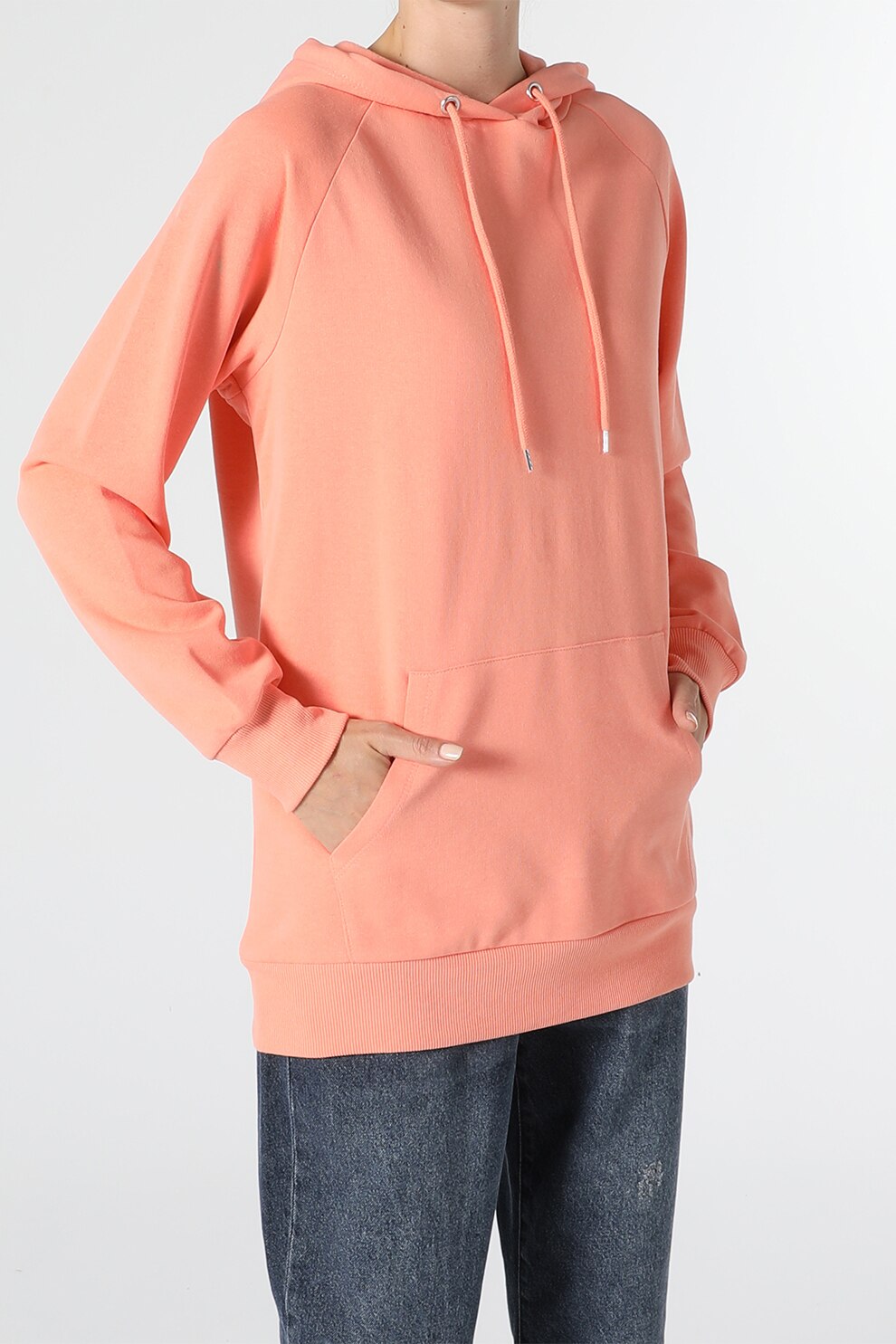 COLIN'S, Hanorac cu buzunar kangaroo, Roz somon, XS