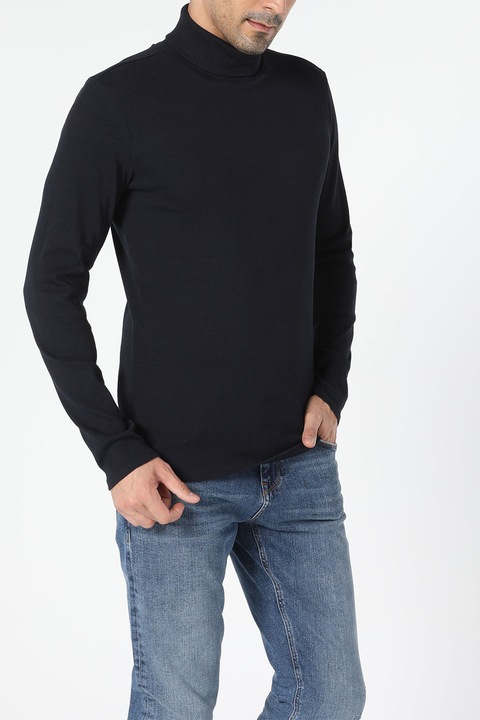 COLIN'S, Bluza slim fit cu guler inalt, Bleumarin, S