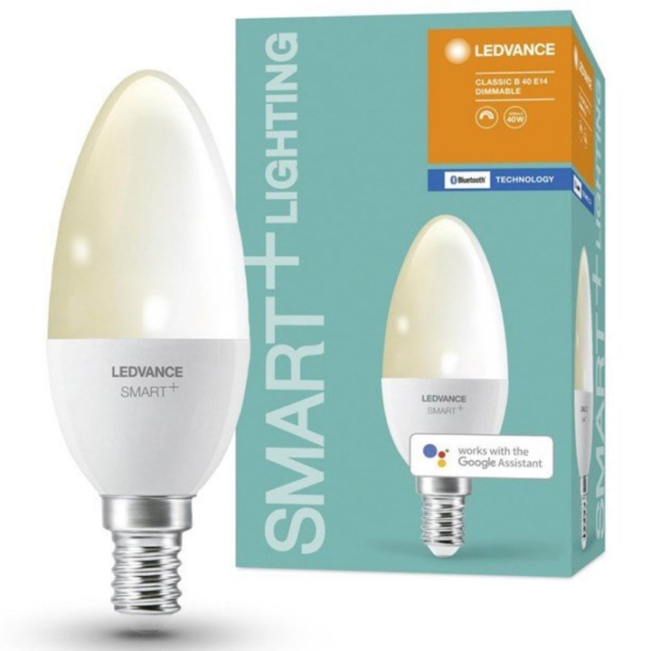 Ledvance Smart+ Bluetooth vezérlésű 5W 2700K E14, dimmelhető gyertya alakú LED fényforrás