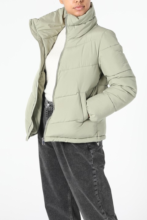 COLIN'S, Rövid steppelt télikabát, Halványzöld, XL