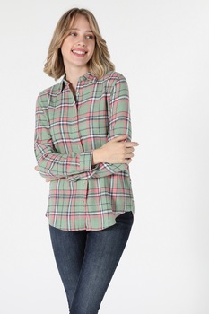 COLIN'S, Camasa regular fit din bumbac cu model in carouri, Verde menta/Oranj COLIN'S, Camasa regular fit din bumbac cu model in carouri, Verde menta/Oranj