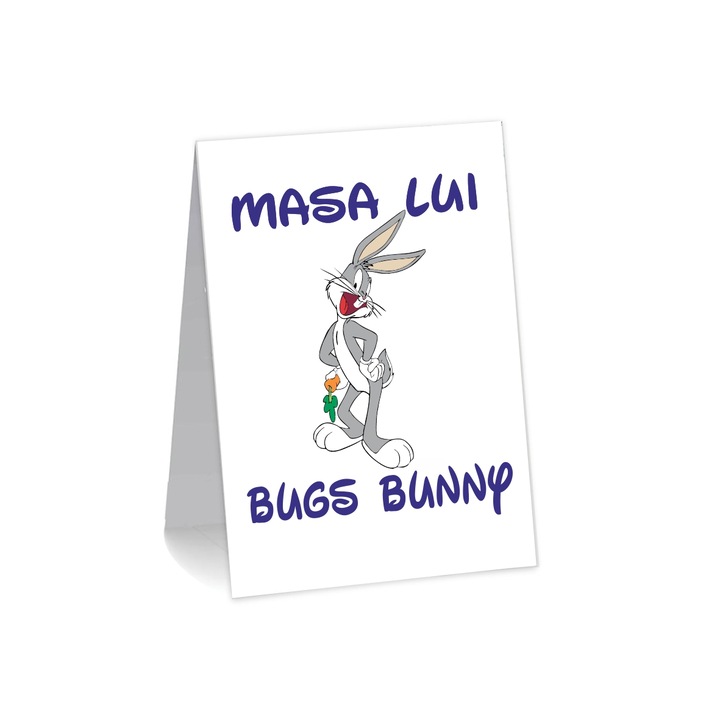 Numar de masa, Botez, Model NRB20, Bugs Bunny, Carton, Alb