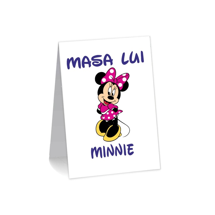 Numar de masa, Botez, Model NRB16, Minnie Mouse, Carton, Alb