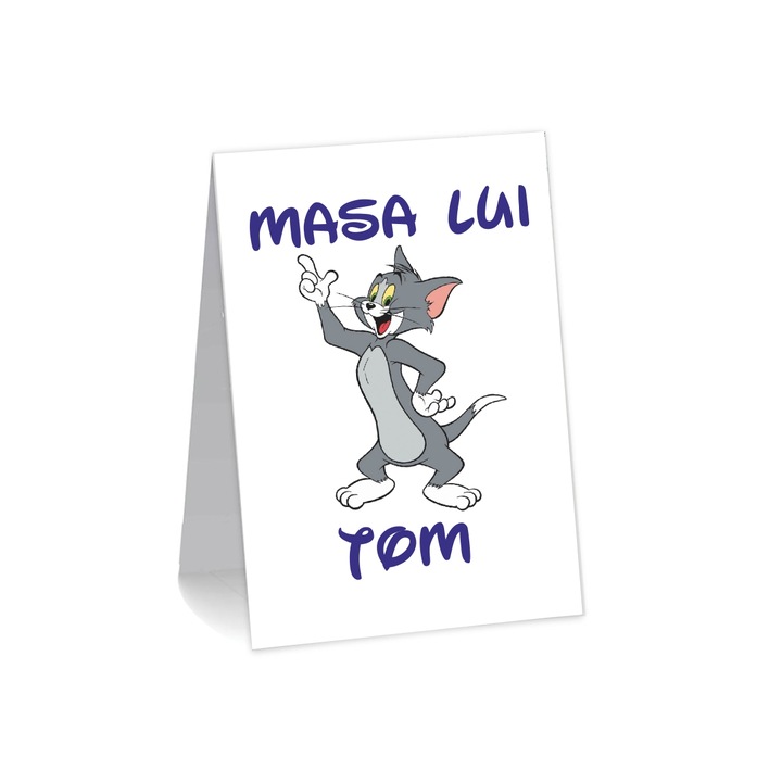 Numar de masa, Botez, Model NRB24, Tom, Carton, Alb