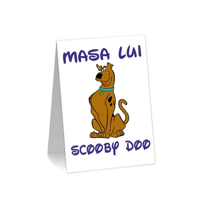 Numar de masa, Botez, Model NRB21, Scooby Doo, Carton, Alb