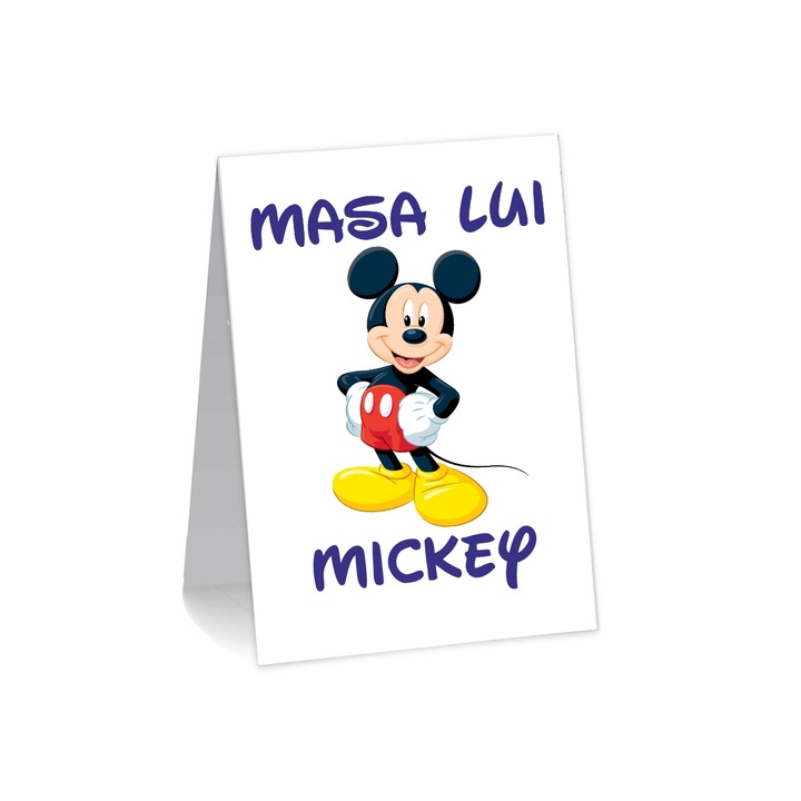 Numar de masa, Botez, Model NRB22, Mickey Mouse, Carton, Alb