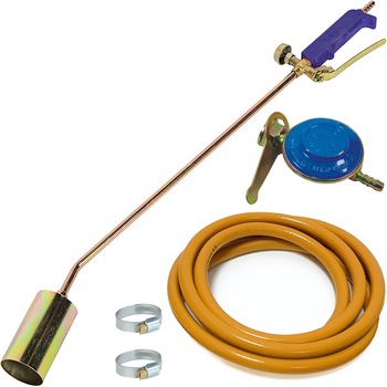 Arzator butelie gaz GPL camping, parlitor cu clapeta, ceas butelie, furtun 2 metri, 2 coliere Arzator butelie gaz GPL camping, parlitor cu clapeta, ceas butelie, furtun 2 metri, 2 coliere