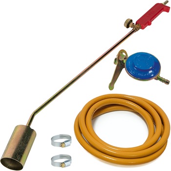 Arzator butelie gaz GPL camping, parlitor, ceas butelie, furtun 2 metri, 2 coliere Arzator butelie gaz GPL camping, parlitor, ceas butelie, furtun 2 metri, 2 coliere