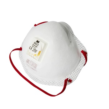 Set 10 buc masca FFP3 de protectie respiratorie 3M 8833 cu supapa Set 10 buc masca FFP3 de protectie respiratorie 3M 8833 cu supapa