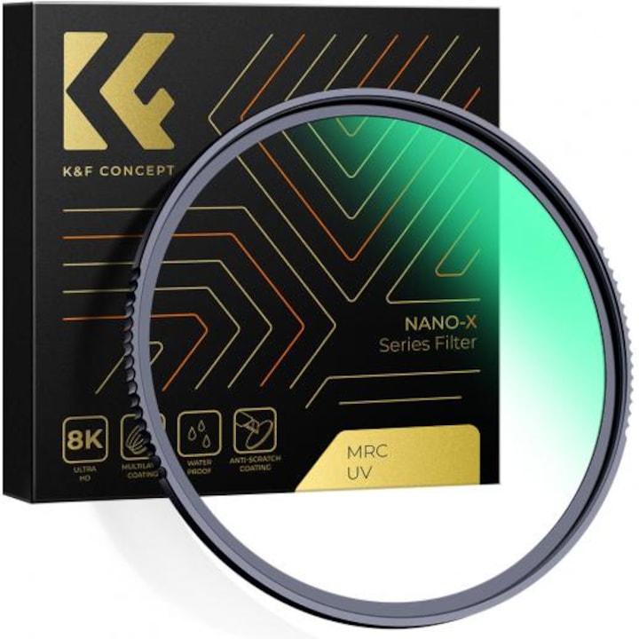 K&F Concept UV MRC Nano-X 127 мм филтър с хидрофобна и анти-надраскваща обработка KF01.2085